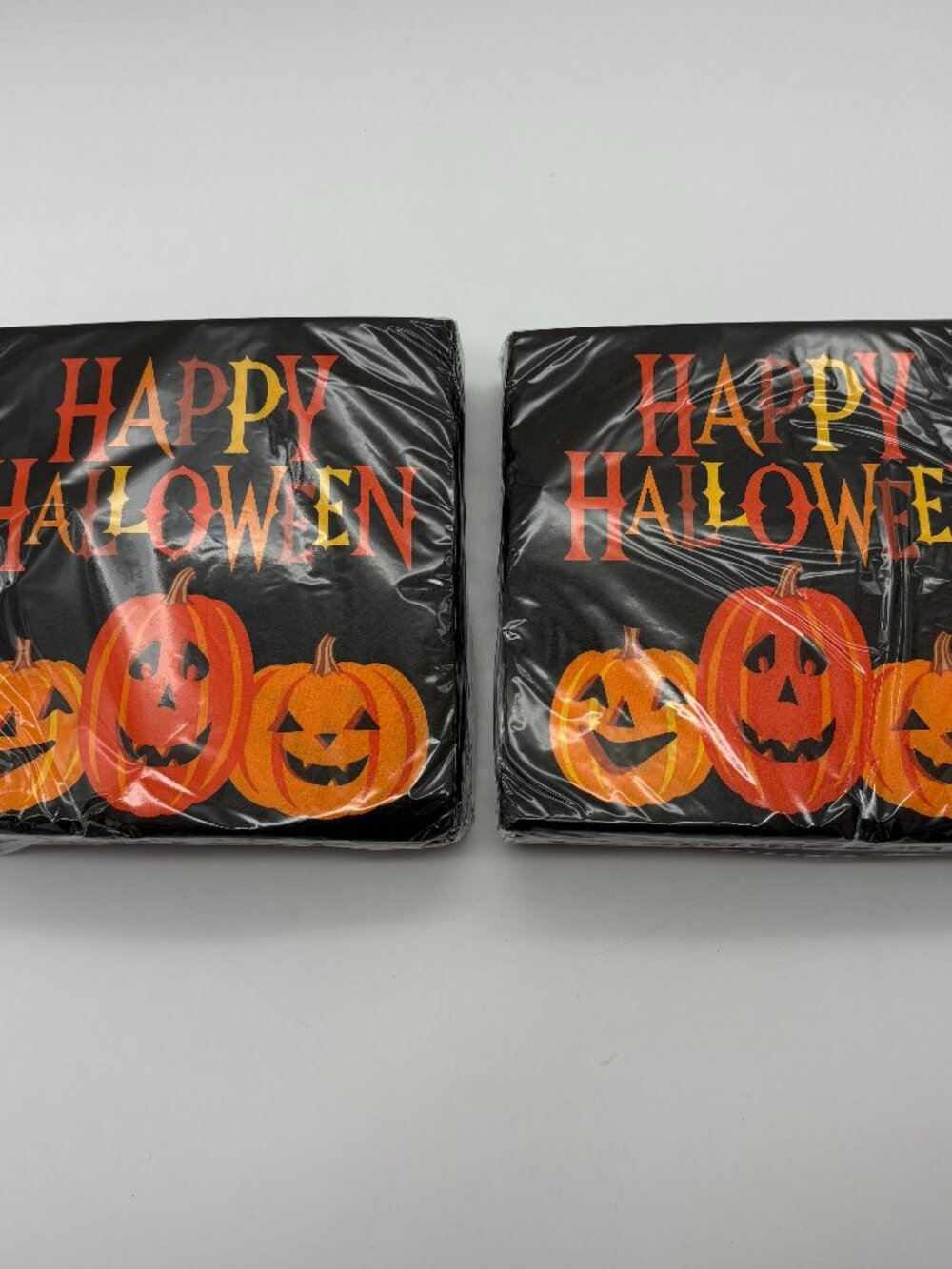 Way To Celebrate Happy Halloween Pumpkin Disposable Napkins, 45 Count (x2) NEW